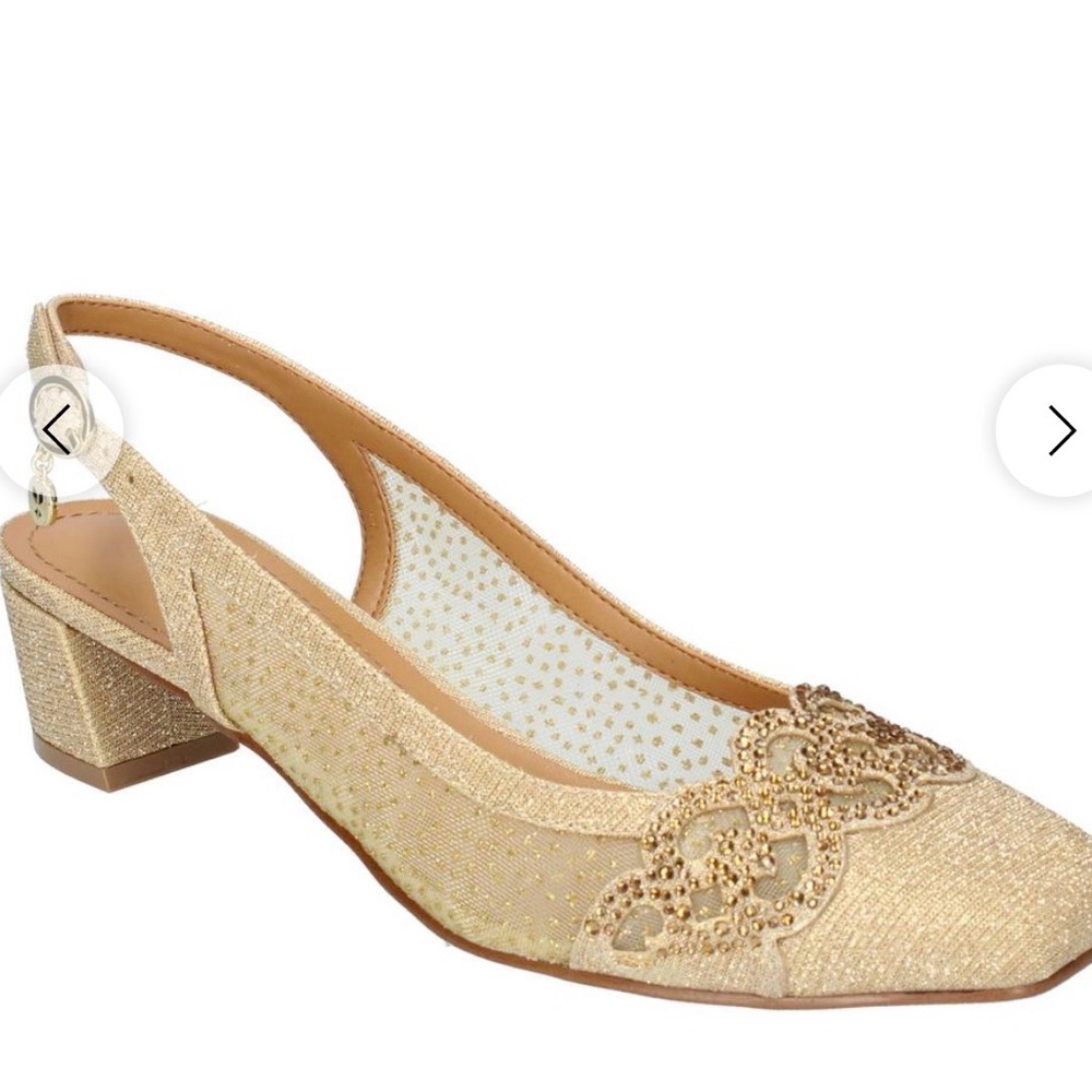 J. Renee Faleece Gold Glitter/ Mesh Shoes/ Size 9